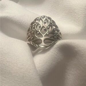 Tree of Life Silver Filigree Ring